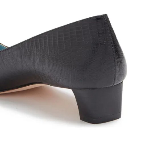 Frances Valentine Mary Embossed Leather Dress Pump In Black - Picture 5 of 12